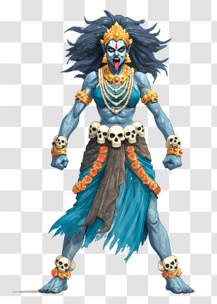 Goddess Kali - Detailed Kali Goddess Illustration Transparent PNG