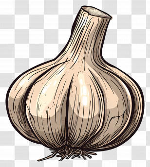 Garlic - Garlic Bulb In Retro Illustration Style Transparent PNG