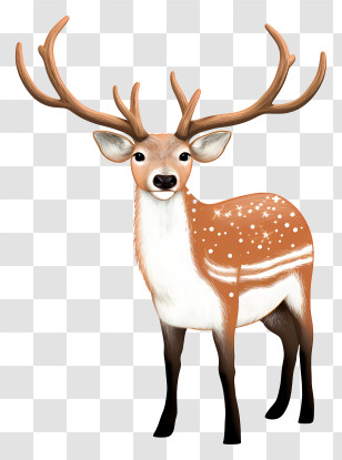 Deer - Graceful Spotted Deer Illustration Transparent PNG