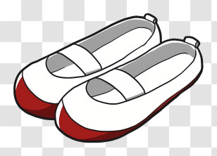 Icon - White Shoes With Red Tips Transparent PNG