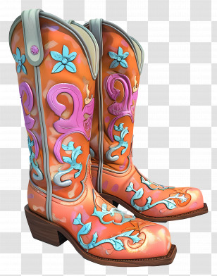 Cowgirl Boots - Stylish Pink Cowboy Boot Transparent PNG