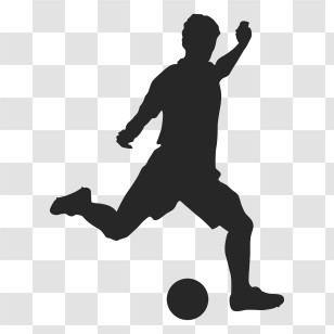 Sports - Silhouette Of Athlete Kicking Ball Transparent PNG