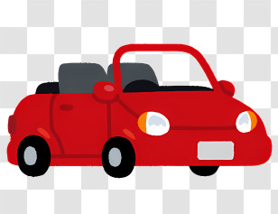 Cartoon Car - Cartoon Red Convertible Car Illustration Transparent PNG