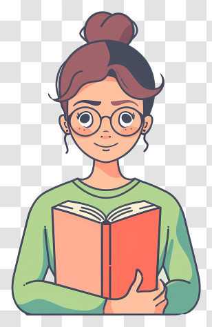 Teacher With Book - Woman Reading A Book Illustration Transparent PNG