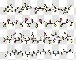 Christmas Lights - Doodle Fairy Lights For Festive Decor Transparent PNG