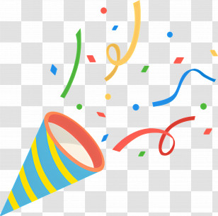 Congratulations - Festive Party Popper With Colorful Confetti Transparent PNG