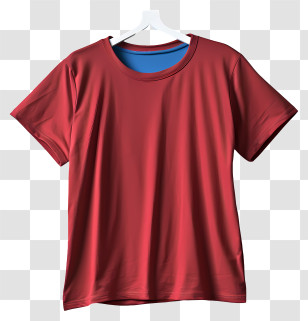 Realistic Style T Shirt - Red T-Shirt On Hanger Transparent PNG