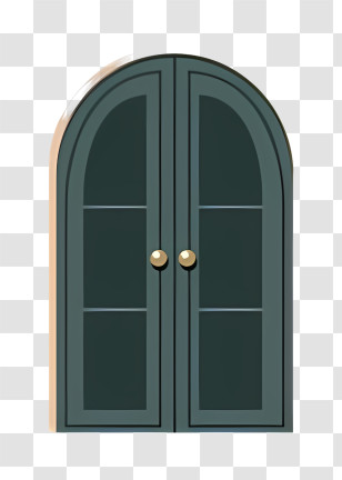 Icon - Closed Double Door With Arch Transparent PNG
