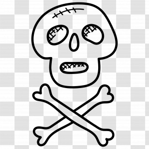 Poison Symbol - Skull And Crossbones Doodle Transparent PNG