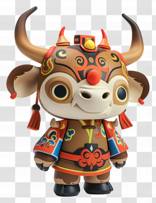 Chinese Zodiacs - Cartoon Bull In Costume Toy Transparent PNG