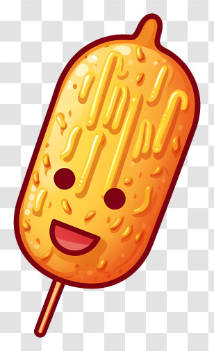 Cartoon Ice Pop - Happy Corn Dog Transparent PNG