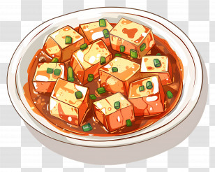 Mapo Tofu - Delicious Mapo Tofu Dish On Plate Transparent PNG