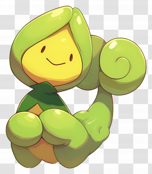 Budew - Cute Green Creature With Leafy Wrap Transparent PNG
