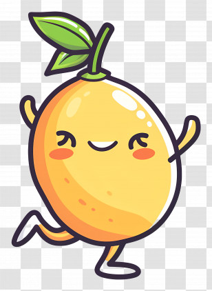 Lemon Kawaii - Cute Lemon Cartoon Character Transparent PNG