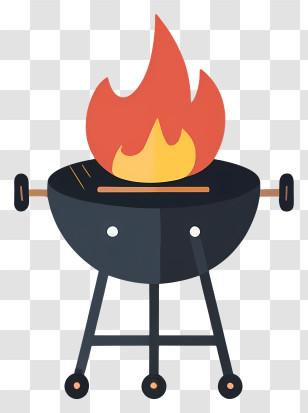 Open Grill - Barbecue Grill With Flames Illustration Transparent PNG