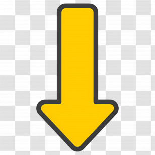Down Arrow - Bright Yellow Downward Arrow Icon Transparent PNG