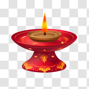 Deepavali
 - Illuminated Traditional Oil Lamp For Diwali Celebrations Transparent PNG