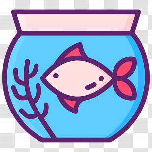 Fish Tank - Cartoon Fish Illustration In Fish Bowl Transparent PNG