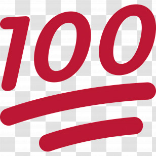 Hundred Points Emoji - 100 Percent Emoji Symbol Transparent PNG