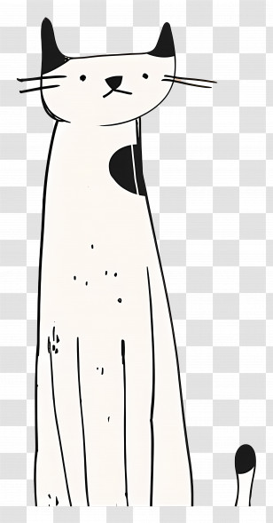 Cat Outline - Minimalist Tall Cat Transparent PNG