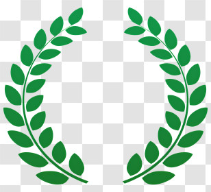 Icon - Green Laurel Wreath Symbolizing Victory Transparent PNG
