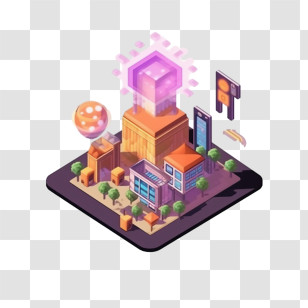 Wireless Network
 - Isometric Digital City Illustration Transparent PNG