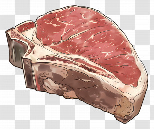 Uncooked Steak - Raw Steak Illustration With Bone Transparent PNG