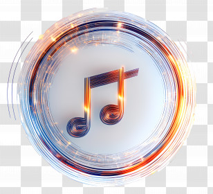 Music Circle - Music Note With Light Effects In A Circular Frame Transparent PNG