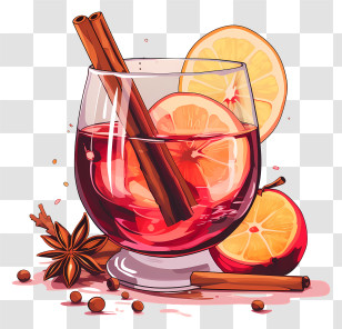 Orange Juice - Warm Mulled Wine With Cinnamon And Orange Transparent PNG