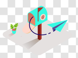 Sent Messages - Mailbox And Paper Plane Illustration Transparent PNG