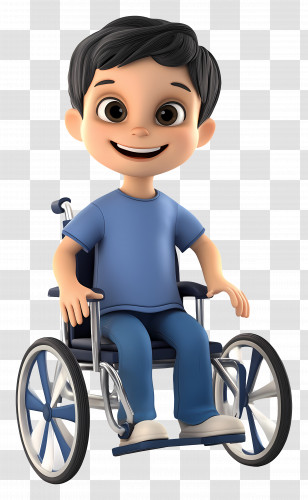 Disabled Kid - Cartoon Boy In Wheelchair Smiling Transparent PNG