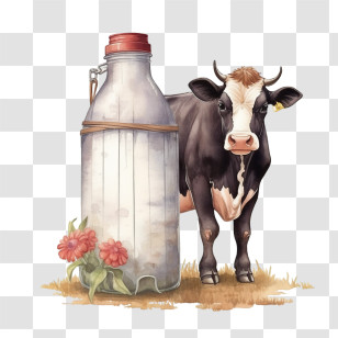 Farm Cow
 - Farm Cow And Milk Bottle Illustration Transparent PNG