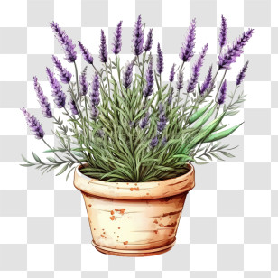 Cute Lavender
 - Potted Lavender Plant In Rustic Terracotta Pot Transparent PNG