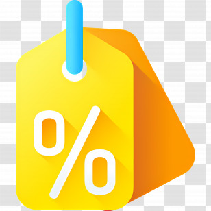 Discount Tag - Yellow Price Tag For Discounts Transparent PNG
