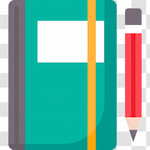 Notebook - Notebook And Pencil Illustration In Flat Style Transparent PNG