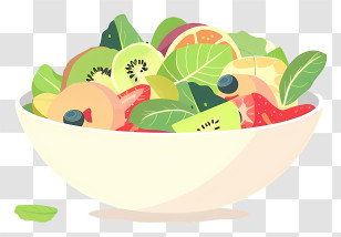 Salad Bowl - Bowl Of Fresh Fruit Salad Transparent PNG