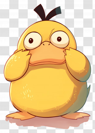 Psyduck - Cartoon Yellow Duck Character Transparent PNG