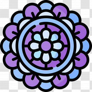 Mandala - Blue And Purple Mandala Design Transparent PNG