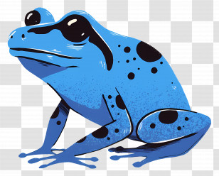 Poison Dart Frog - Blue Poison Dart Frog In Rainforest Illustration Transparent PNG