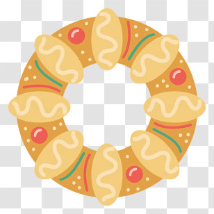 Food Wreath - Pastry Wreath Illustration Transparent PNG