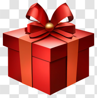Gift Box - Beautiful Red Gift Box With Ribbon Transparent PNG