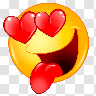 Emoji - Heart Eyes Emoji With Tongue Out Showing Love Transparent PNG