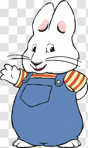 Max Ruby - Friendly White Rabbit In Overalls Transparent PNG