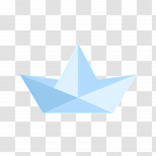 Paper Boat - Blue Origami Paper Boat Illustration Transparent PNG