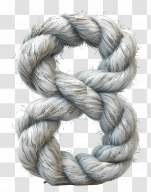 Number 8 - Braided Rope In Textured Style Transparent PNG
