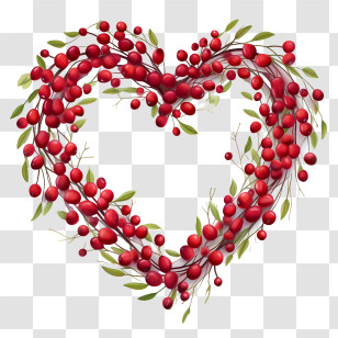 Cranberries Heart Frame
 - Cranberry Heart Wreath For Festive Settings Transparent PNG