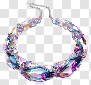 Necklace Jewelry - Vibrant Colorful Gem Necklace Transparent PNG