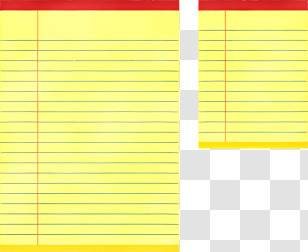 Cartoon - Yellow Notepad With Red Border For Writing Transparent PNG