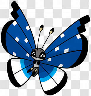 Vivillon - Blue Butterfly With Patterned Wings Transparent PNG
