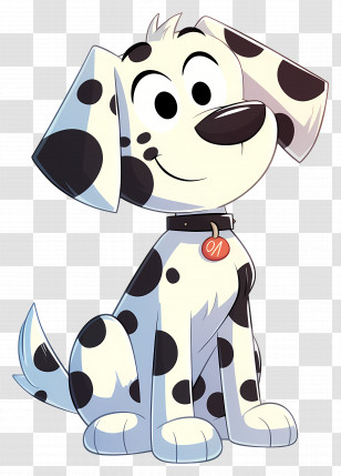 Dalmatian Dog - Adorable Smiling Dalmatian Cartoon Transparent PNG